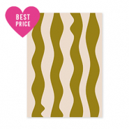 BY31&reg; Cartes &agrave; bijoux vagues Vert olive-cr&egrave;me