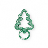 Apprêts anneau porte-clés mousqueton sapin de noël Vert-blanc