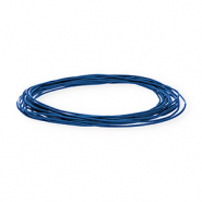 Cuir rond 1 mm Bleu foncé