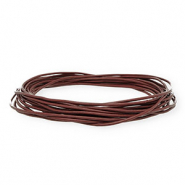 Cuir rond 1,5 mm Marron foncé