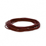 Cuir rond 2 mm Bordeaux foncé