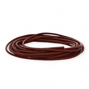 Cuir rond 3 mm Bordeaux foncé