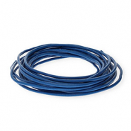 Cuir rond 3 mm Bleu foncé