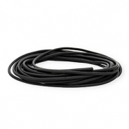 Cuir rond 3 mm Noir