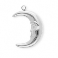 Breloques en acier Inox lune Argenté