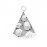 Breloques en acier Inox part de pizza Argenté