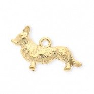 Breloques en acier Inox chien Doré