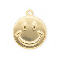 Breloques en acier Inox souriant Doré