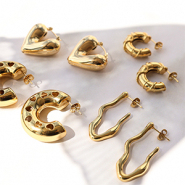 Nouveau Boucles d'oreilles en acier prêtes à porter