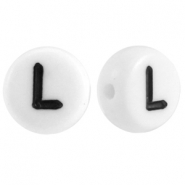 Perles acryliques alphabet lettre L blanc