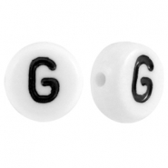 Perles acryliques alphabet lettre G blanc