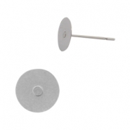 Boucles d'oreilles en acier inox pour cabochon 7mm et flatback SS34 Argent&eacute; 