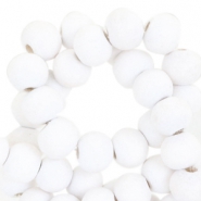 Perles en bois rond 8mm blanc