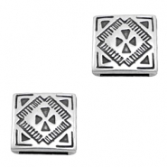 Appr&ecirc;ts en m&eacute;tal TQ poussoirs carr&eacute; &Oslash;13.8x2.4mm argent&eacute; antique