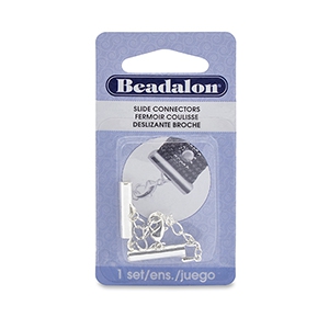 Beadalon Slide Connector (20mm) with Lobster and Extension Clasp 5 cm Argent&eacute;