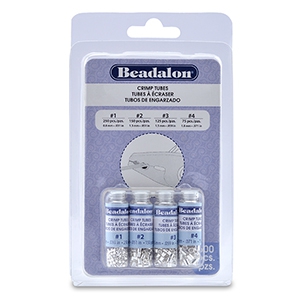 Beadalon Crimp Tube Variety Pack (0.8mm, 1.3mm, 1.5mm, 1.8mm) Argent&eacute;