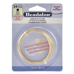 Beadalon German Style Wire 24Gauge Round Dor&eacute;