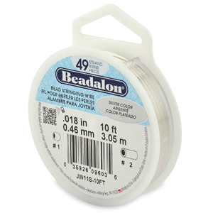 Beadalon stringing wire 49 strand 0.46mm Argent&eacute;