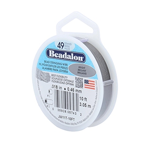 Beadalon stringing wire 49 strand 0.46mm Acier inox clair