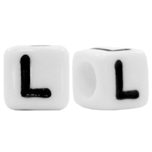 Perles acryliques alphabet lettre L blanc