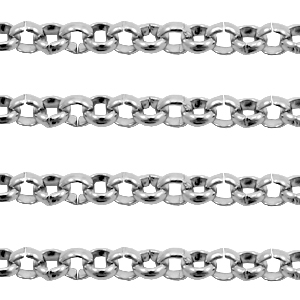 Appr&ecirc;ts en acier inox maille jaseron 3mm argent&eacute; antique