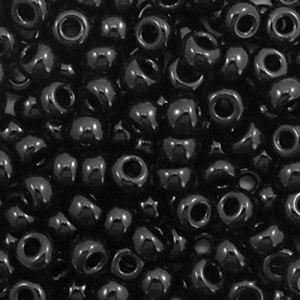 Perles de rocailles Miyuki 6/0 Opaque black 6-401
