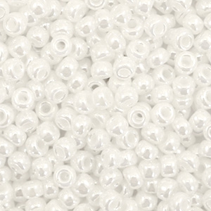 Perles de rocailles Miyuki 8/0 Ceylon white pearl 8-528