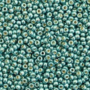 Perles de rocailles Miyuki 11/0 Duracoat galvanized sea foam green 11-4217