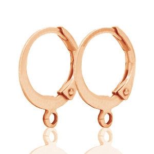 Boucles d'oreilles dormeuses DQ 12mm Dor&eacute; rose