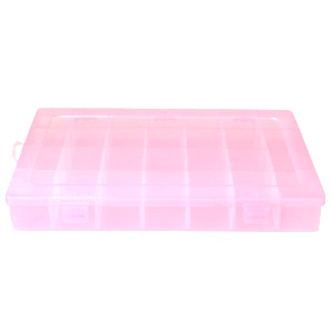 Pr&eacute;sentoir bijoux bo&icirc;te de rangement 28 cases rose