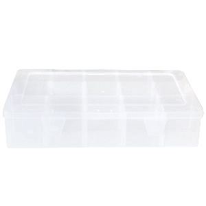 Pr&eacute;sentoir bijoux bo&icirc;te de rangement 15 cases transparent