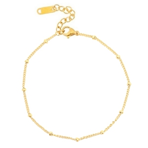 Cha&icirc;nes de cheville en acier inox petites boules dor&eacute;