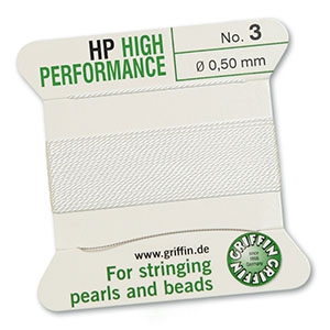 Griffin bead cord high performance &Oslash;0.5mm Blanc