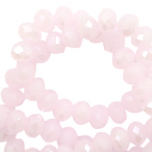 Perles &agrave; facettes 4x3 mm disque Light pink-Pearl shine coating