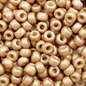 Perles de rocailles Miyuki 6/0 Duracoat galvanized matte champagne 6-4204F