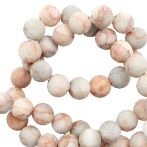 Pierres naturelles Calcite et Marbre 8mm mat Multicolore rose-gris