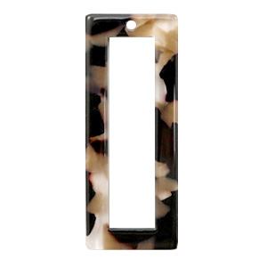 Pendentifs en r&eacute;sine rectangulaire 40x16mm Marron m&eacute;lang&eacute;