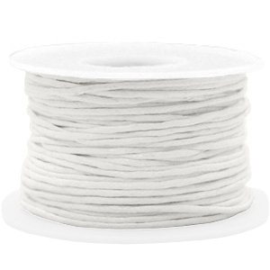 Fil en coton cir&eacute; wax 1.5mm Blanc
