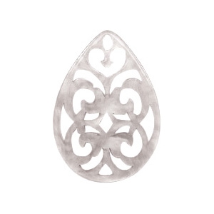 Pendentifs en r&eacute;sine goutte baroque 38x27mm Gris sable