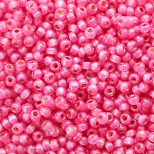 Perles de rocailles Miyuki 11/0 Duracoat silverlined dyed flamingo pink 11-4239