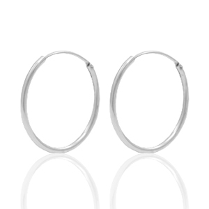 Argent 925 appr&ecirc;ts boucles d'oreilles cr&eacute;oles 18mm Argent