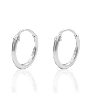 Argent 925 appr&ecirc;ts boucles d'oreilles cr&eacute;oles 10mm Argent