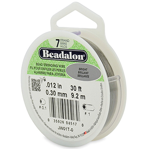 Beadalon stringing wire 7 strand 0.30mm Acier inoxydable brillant