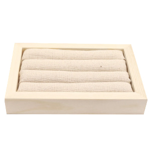 Pr&eacute;sentoir bijoux pour bagues Naturel-lin blanc cass&eacute;