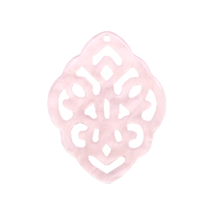 Pendentifs en r&eacute;sine losange baroque Rose poudre