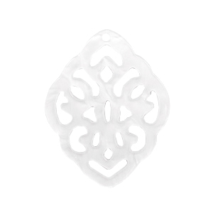 Pendentifs en r&eacute;sine losange baroque Blanc lumineux