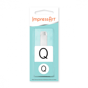 ImpressArt tampon poin&ccedil;on lettre majuscule Monogram Q 10mm Argent&eacute;