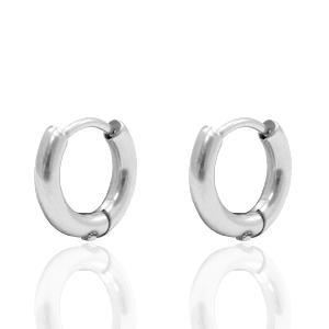 Appr&ecirc;ts en acier inox boucles d'oreilles cr&eacute;oles Argent&eacute;