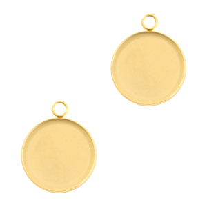 Appr&ecirc;ts en acier inox breloque / serti pour cabochon 12mm Dor&eacute;