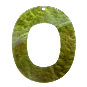 Pendentifs en r&eacute;sine ovale 48x40mm Vert olive